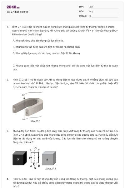 Bài 27: Lực điện từ