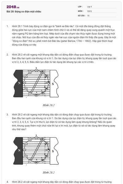 Bài 28: Động cơ điện một chiều