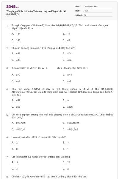 Tổng hợp đề thi thử môn Toán cực hay có lời giải chi tiết mới nhất(P4)