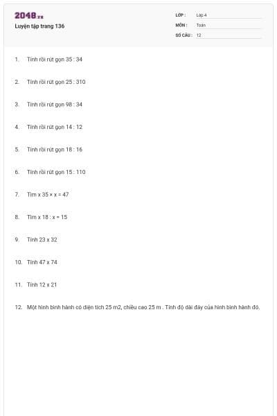 Luyện tập trang 136