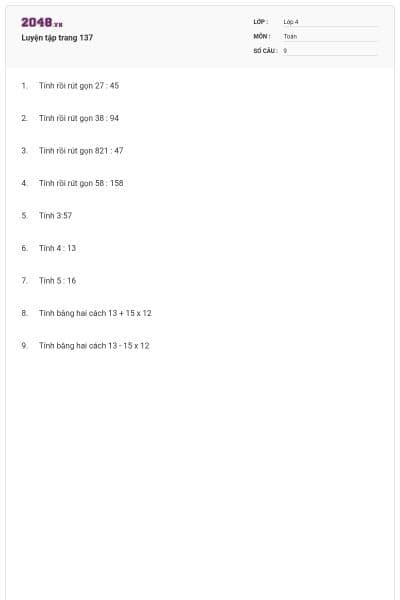 Luyện tập trang 137