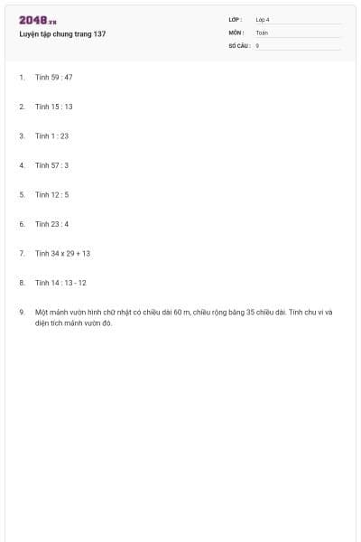 Luyện tập chung trang 137