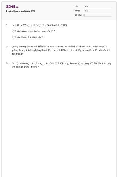 Luyện tập chung trang 139