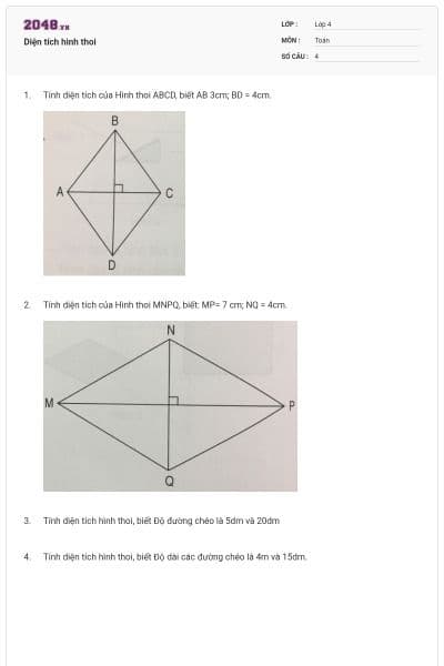 Diện tích hình thoi