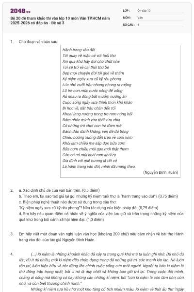 Bộ 20 đề tham khảo thi vào lớp 10 môn Văn TP.HCM năm 2025-2026 có đáp án - Đề số 3