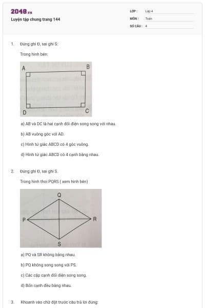 Luyện tập chung trang 144