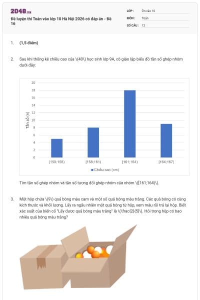 Đề luyện thi Toán vào lớp 10 Hà Nội 2026 có đáp án - Đề 16