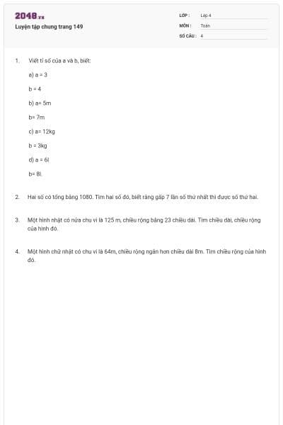 Luyện tập chung trang 149