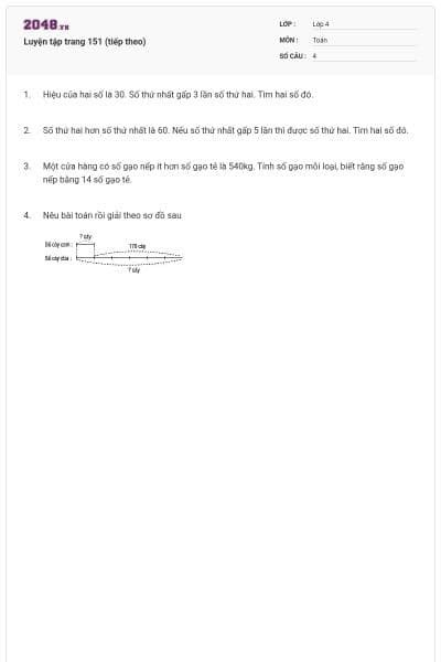Luyện tập trang 151 (tiếp theo)
