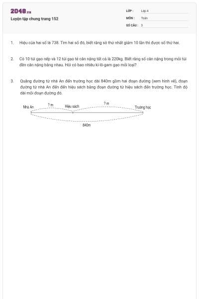 Luyện tập chung trang 152