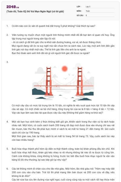 (Toán đố, Toán IQ) Đố Vui Mẹo Ngôn Ngữ (có lời giải)