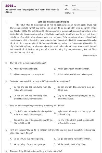 Bài tập cuối tuần Tiếng Việt lớp 4 Kết nối tri thức Tuần 5 có đáp án