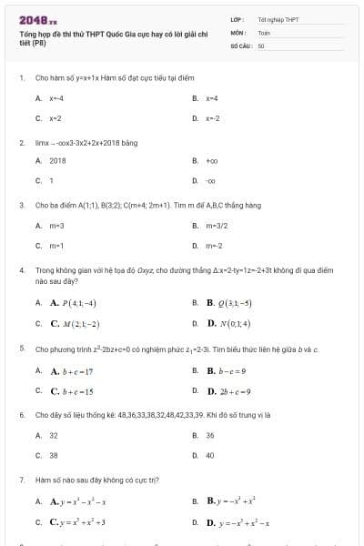 Tổng hợp đề thi thử THPT Quốc Gia cực hay có lời giải chi tiết (P8)