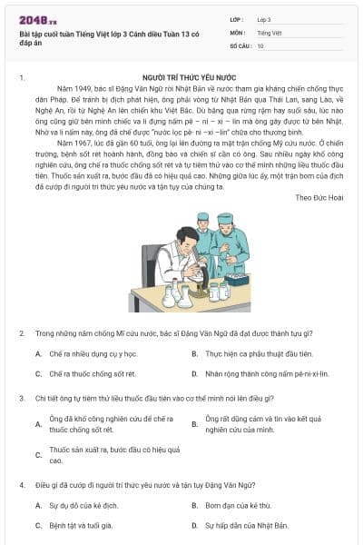Bài tập cuối tuần Tiếng Việt lớp 3 Cánh diều Tuần 13 có đáp án