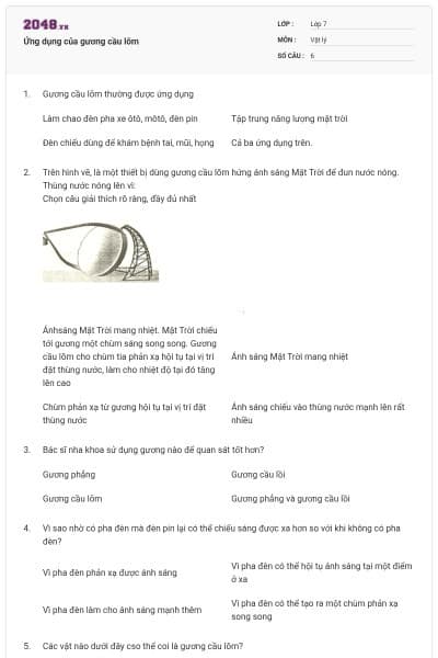 Ứng dụng của gương cầu lõm