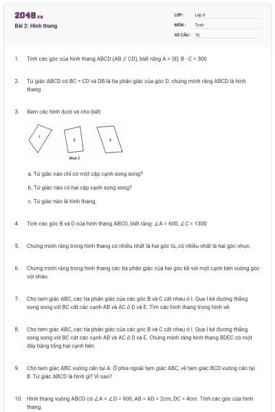 Bài 2: Hình thang