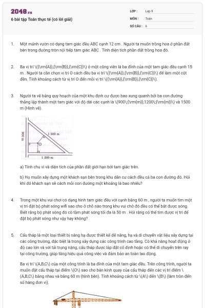 6 bài tập Toán thực tế (có lời giải)