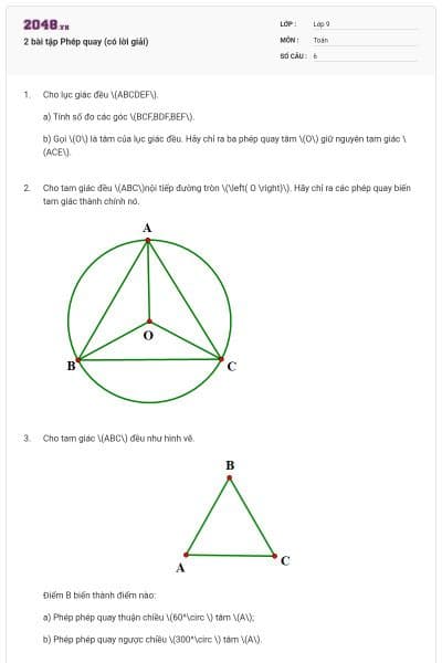 2 bài tập Phép quay (có lời giải)