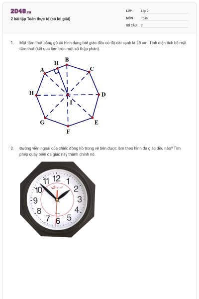 2 bài tập Toán thực tế (có lời giải)