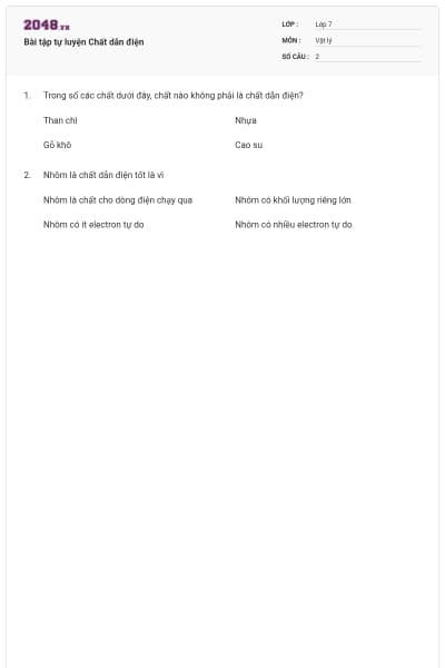 Bài tập tự luyện Chất dẫn điện