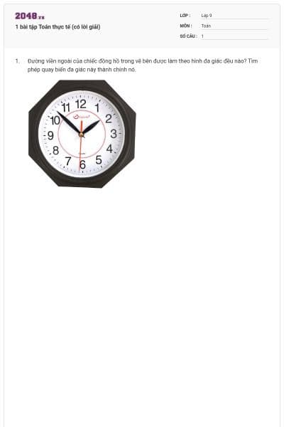 1 bài tập Toán thực tế (có lời giải)