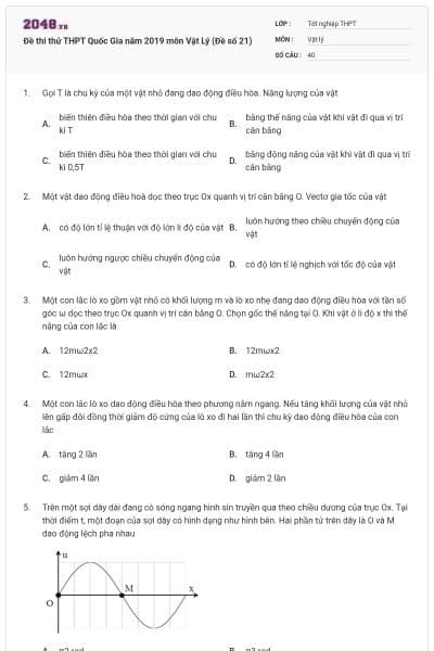 Đề thi thử THPT Quốc Gia năm 2019 môn Vật Lý (Đề số 21)