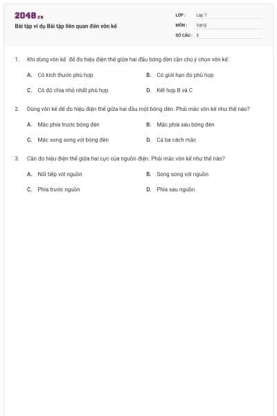 Bài tập ví dụ Bài tập liên quan đến vôn kế