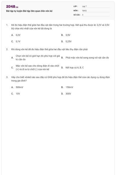 Bài tập tự luyện Bài tập liên quan đến vôn kế