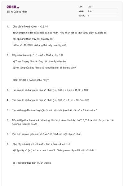 Bài 4: Cấp số nhân