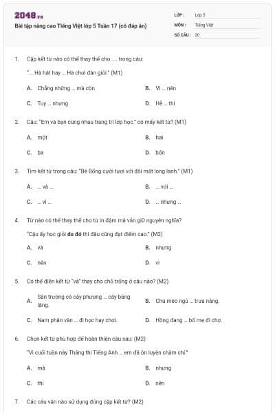 Bài tập nâng cao Tiếng Việt lớp 5 Tuần 17 (có đáp án)