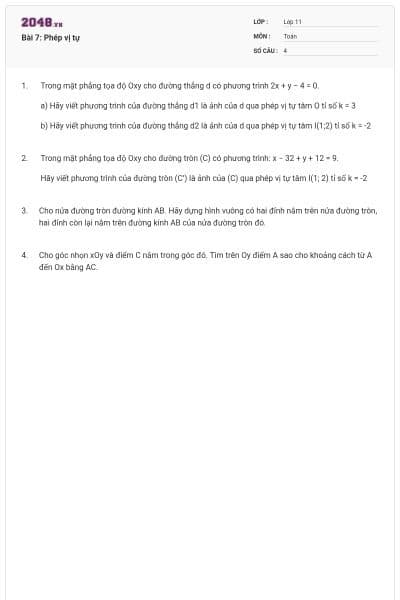 Bài 7: Phép vị tự