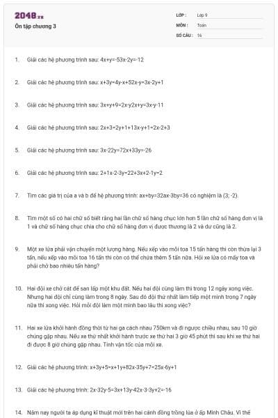 Ôn tập chương 3