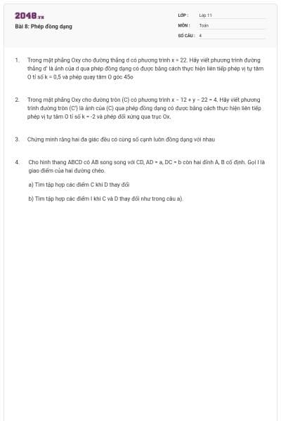 Bài 8: Phép đồng dạng