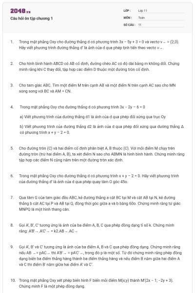 Câu hỏi ôn tập chương 1