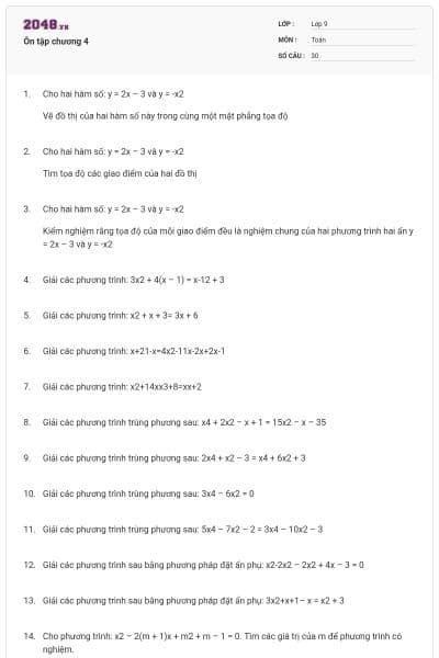 Ôn tập chương 4