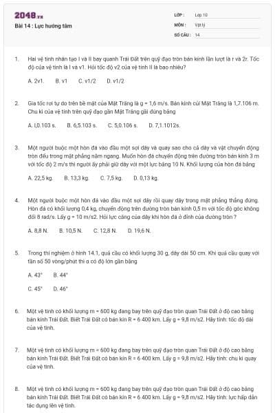 Bài 14 : Lực hướng tâm