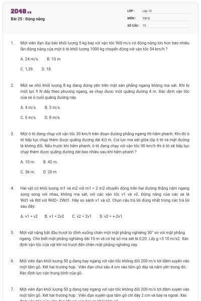 Bài 25 : Động năng