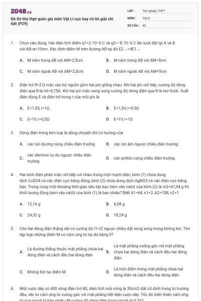 Đề thi thử thpt quốc gia môn Vật Lí cực hay có lời giải chi tiết (P29)