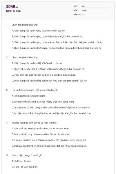 Bài 6: Tụ điện