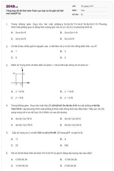 Tổng hợp đề thi thử môn Toán cực hay có lời giải chi tiết mới nhất(P10)