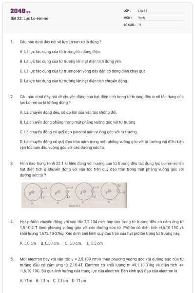 Bài 22: Lực Lo-ren-xơ