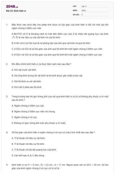 Bài 33: Kính hiển vi