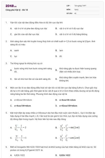 Công phá Vật lý - Đề 18