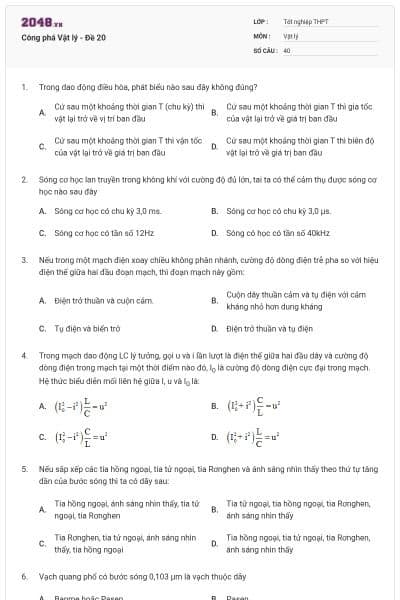 Công phá Vật lý - Đề 20