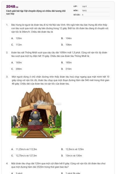 Cách giải bài tập Vật chuyển động có chiều dài tương đối cực hay