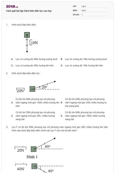 Cách giải bài tập Cách biểu diễn lực cực hay