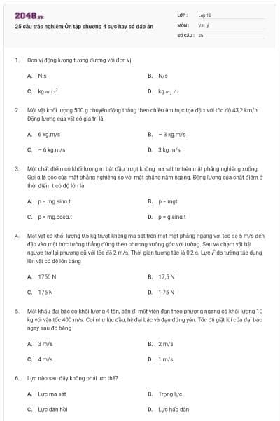 25 câu trắc nghiệm Ôn tập chương 4 cực hay có đáp án