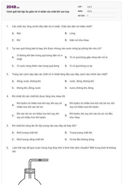Cách giải bài tập Sự giãn nở vì nhiệt của chất khí cực hay