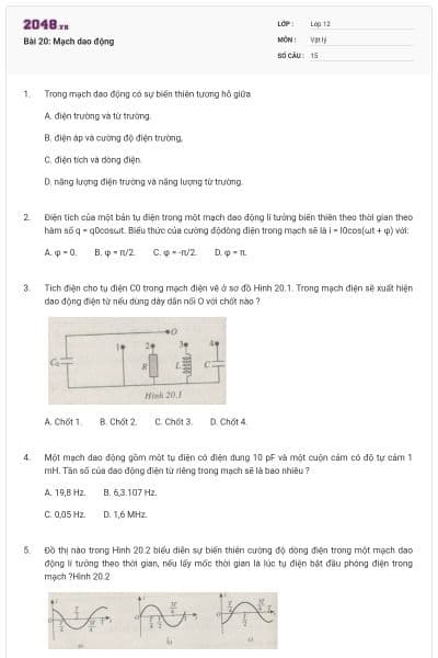 Bài 20: Mạch dao động