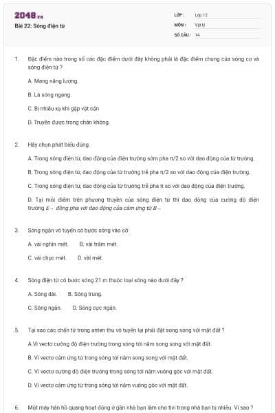 Bài 22: Sóng điện từ